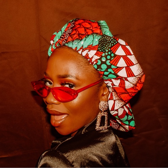 Ankara Bonnet Satin lined | Headcover Ankara | Ankara bonnet| Ankara scarf - Picture 4 of 4